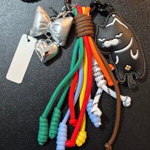 Black Cat Dangle Keychain Bag Charm